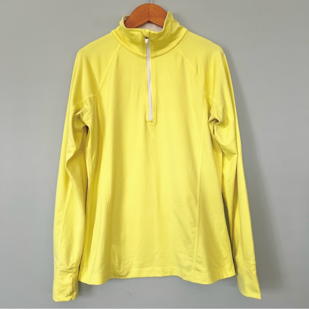 Tek Gear Neon Yellow 1/4 Zip Performance Pullover Size Medium